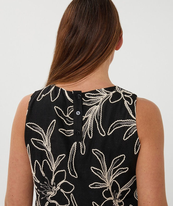 TOP SLEEVELESS FLOWER EMBROIDERY
