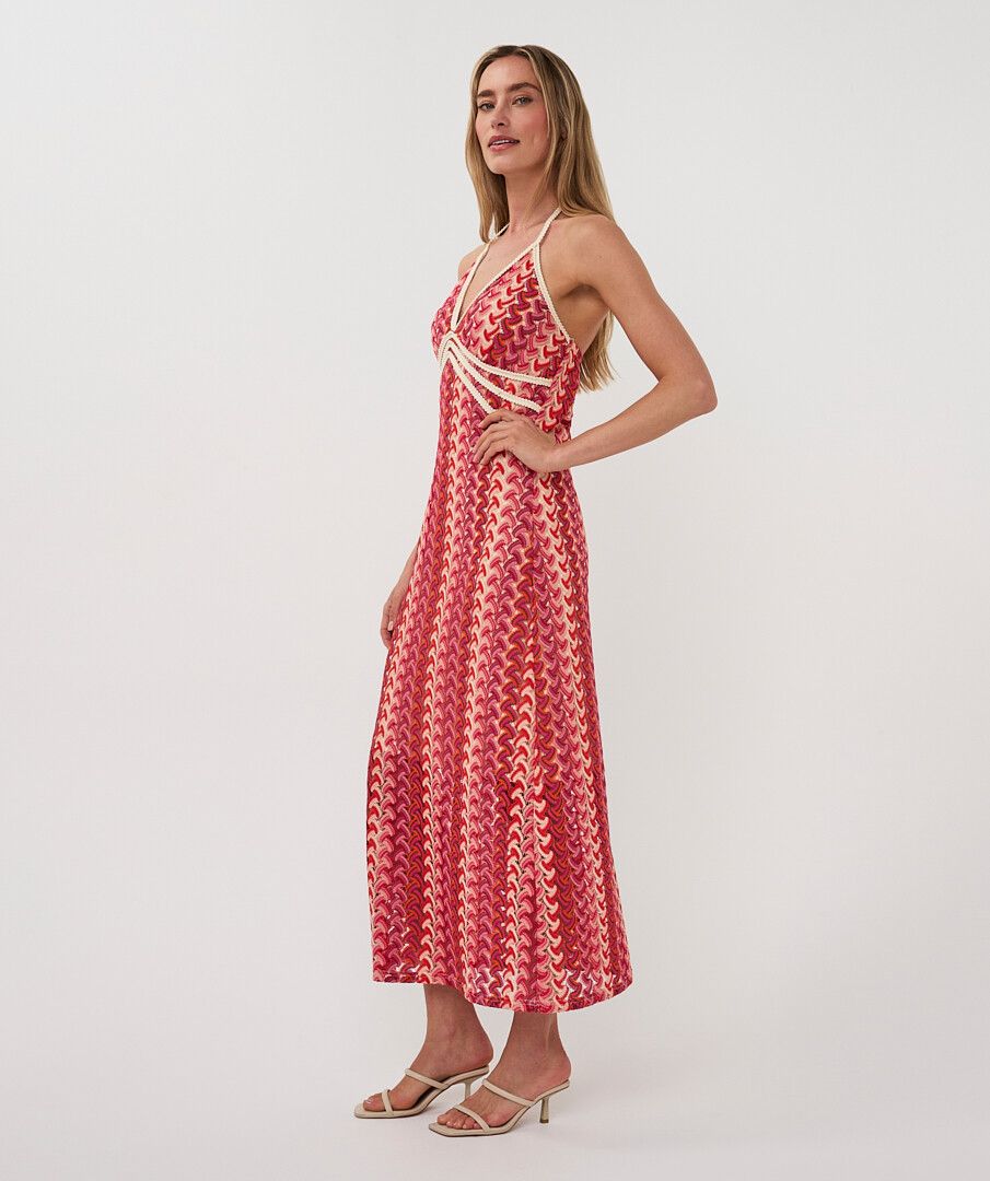 DRESS SLEEVELESS LONG COLORED CROCHET