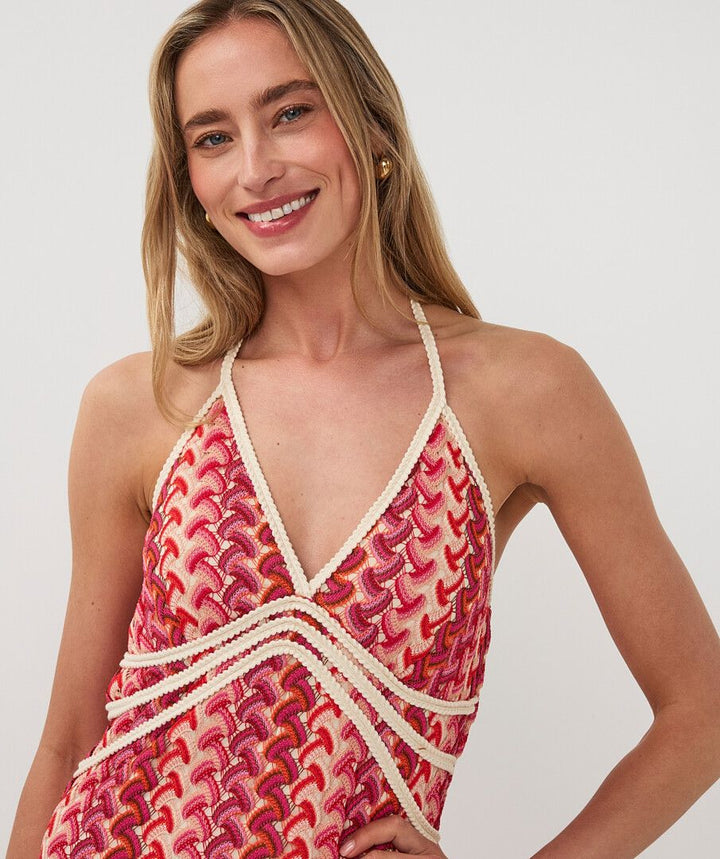 DRESS SLEEVELESS LONG COLORED CROCHET