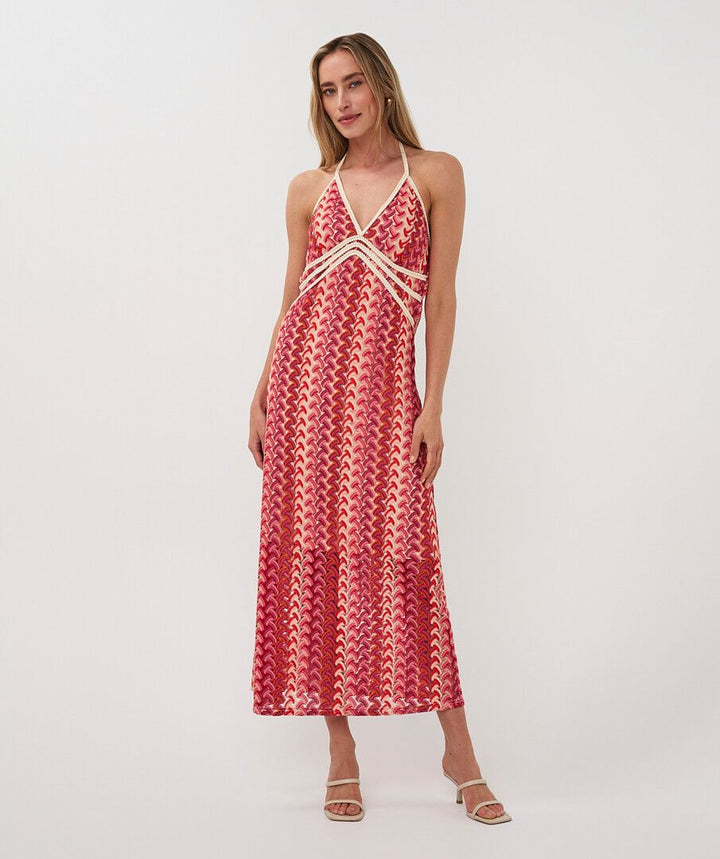 DRESS SLEEVELESS LONG COLORED CROCHET