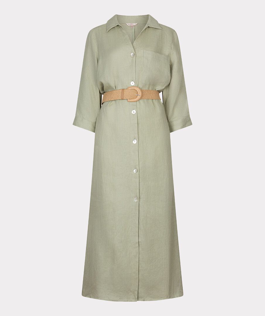 DRESS LONG BELT LINEN