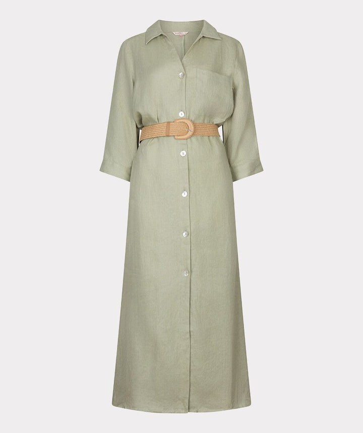 DRESS LONG BELT LINEN