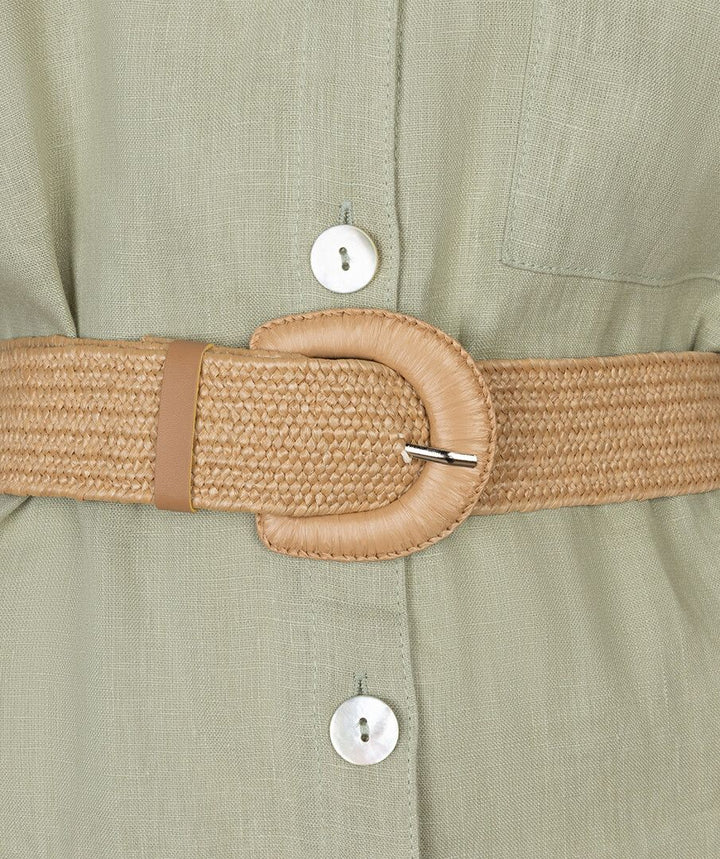 DRESS LONG BELT LINEN