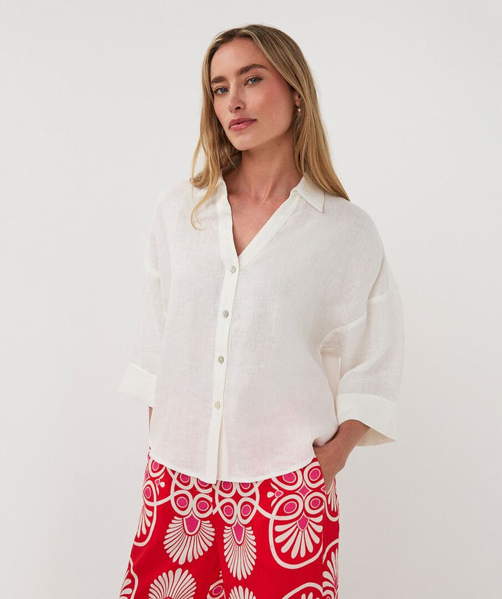 BLOUSE TURN UP LINEN