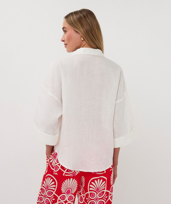 BLOUSE TURN UP LINEN