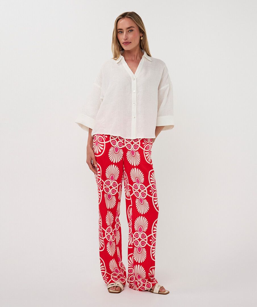 BLOUSE TURN UP LINEN