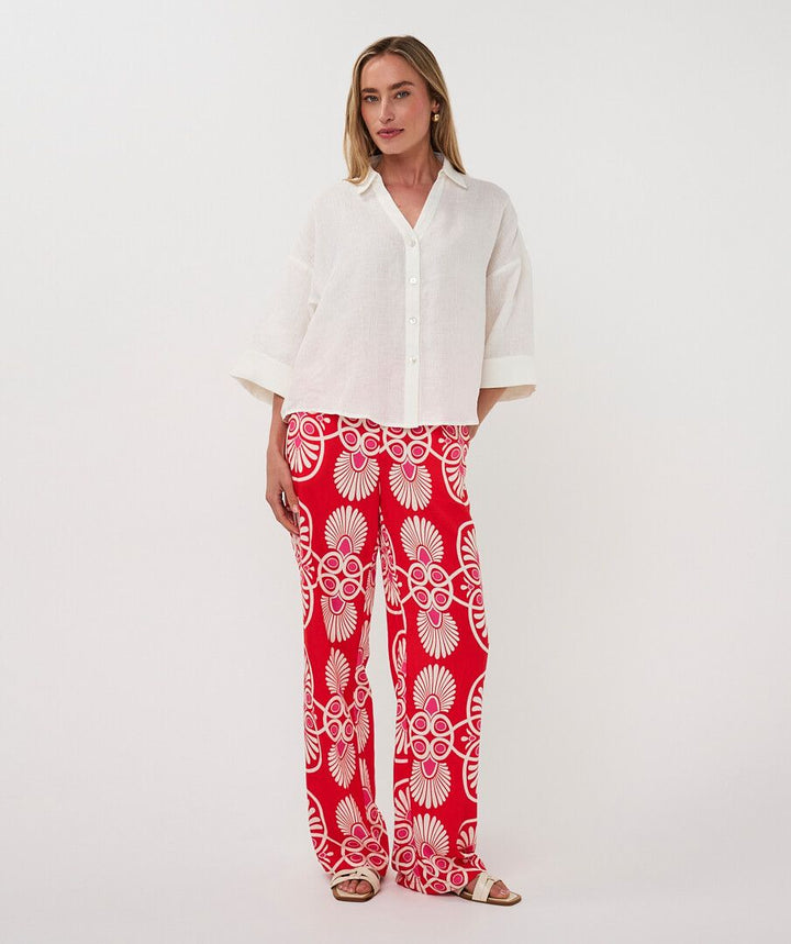 BLOUSE TURN UP LINEN