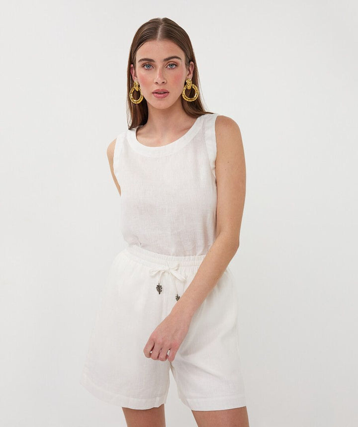 TOP SLEEVELESS LINEN