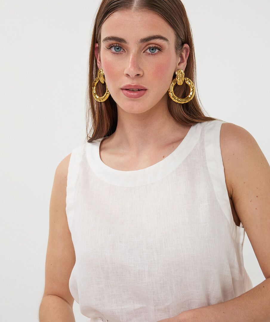 TOP SLEEVELESS LINEN
