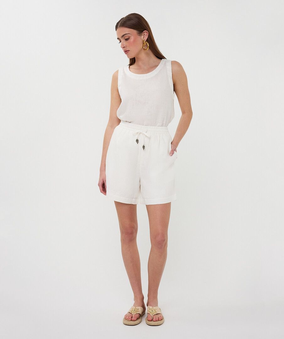 TOP SLEEVELESS LINEN