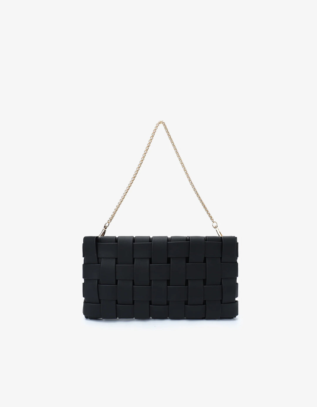 LINDY WOVEN CLUTCH SMALL BLACK