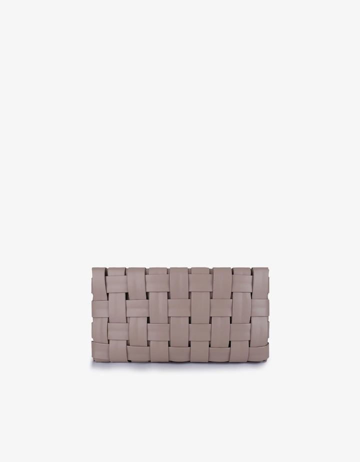 LINDY WOVEN CLUTCH SMALL LIGHT TAN