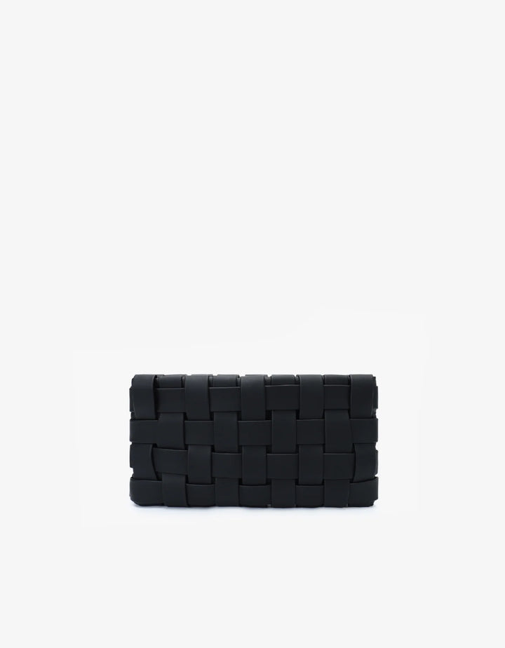 LINDY WOVEN CLUTCH SMALL BLACK
