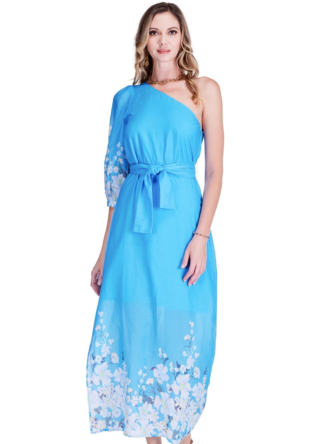 one shoulder column dress One Shoulder Bow Column Gown 12 / Hot Pink