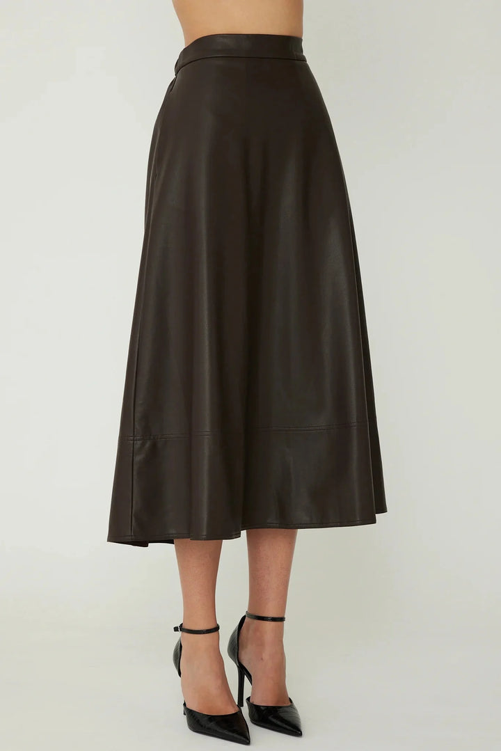 LAURENT VEGAN LEATHER SKIRT