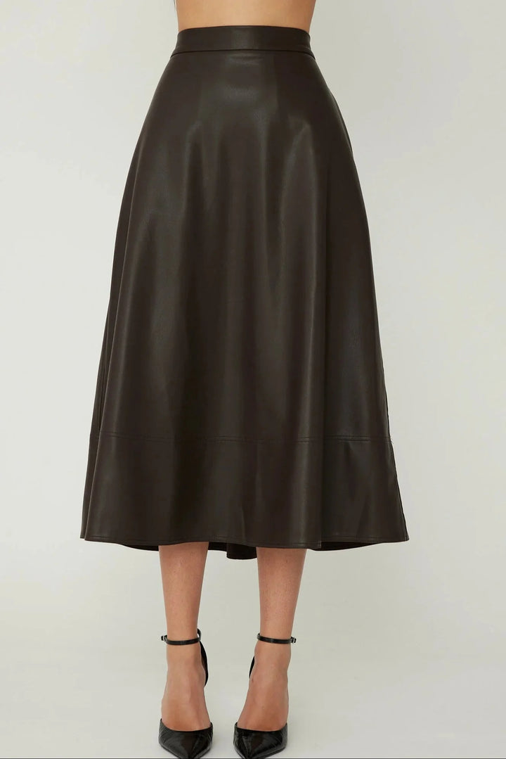 LAURENT VEGAN LEATHER SKIRT