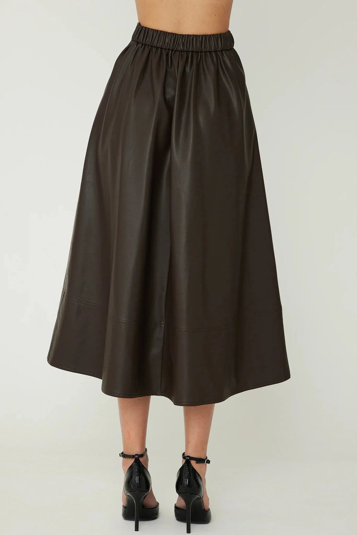LAURENT VEGAN LEATHER SKIRT