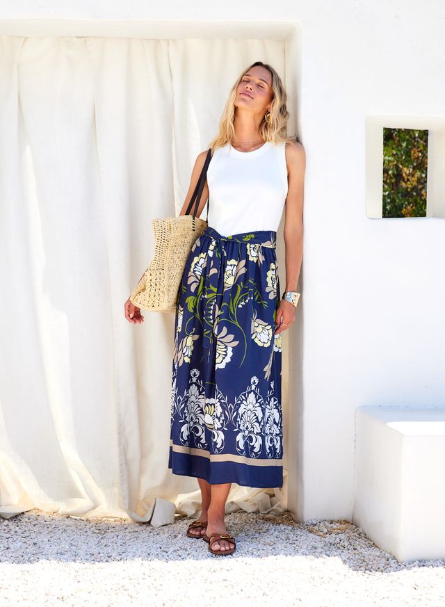 Seline Contrast Midi Dress