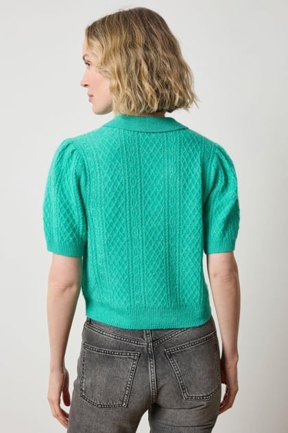 MIXED STITCH ELBOW SLEEVE POLO