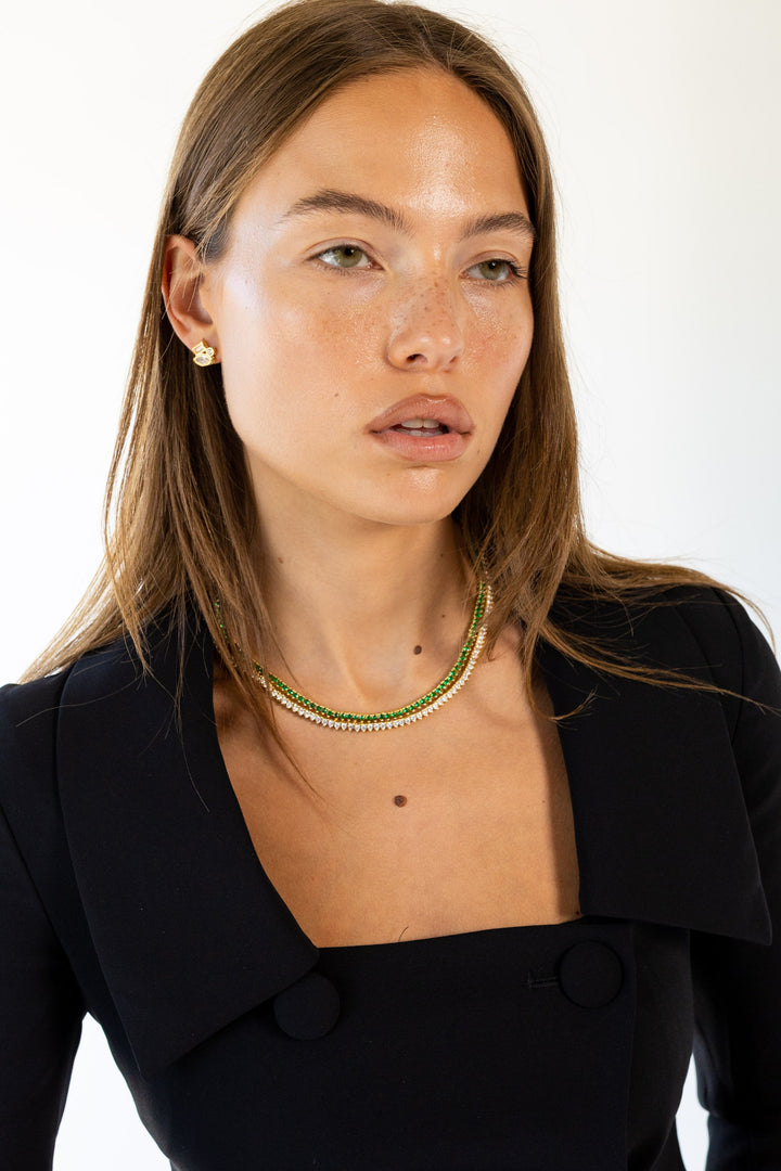 Melinda Tennis Necklace - Emerald