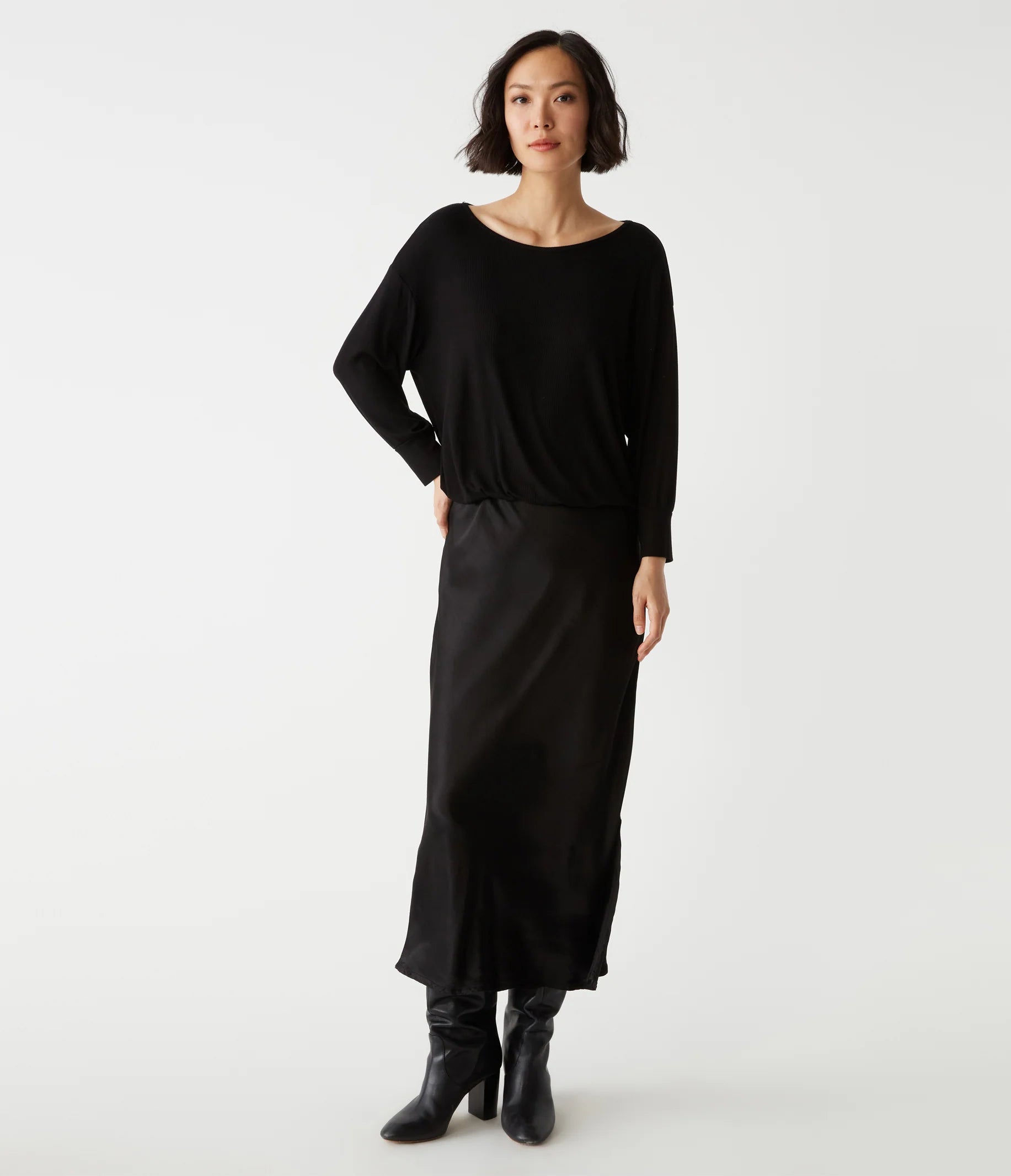 andmary Nadia check long dress black andmary Nadia check long dress black