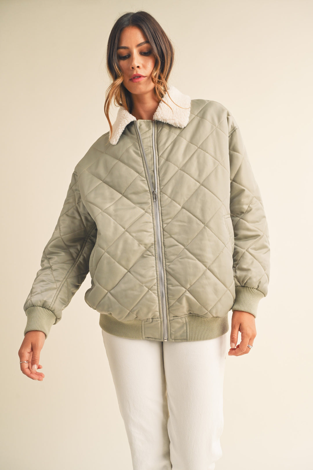 QUILTED SHERPA JACKET