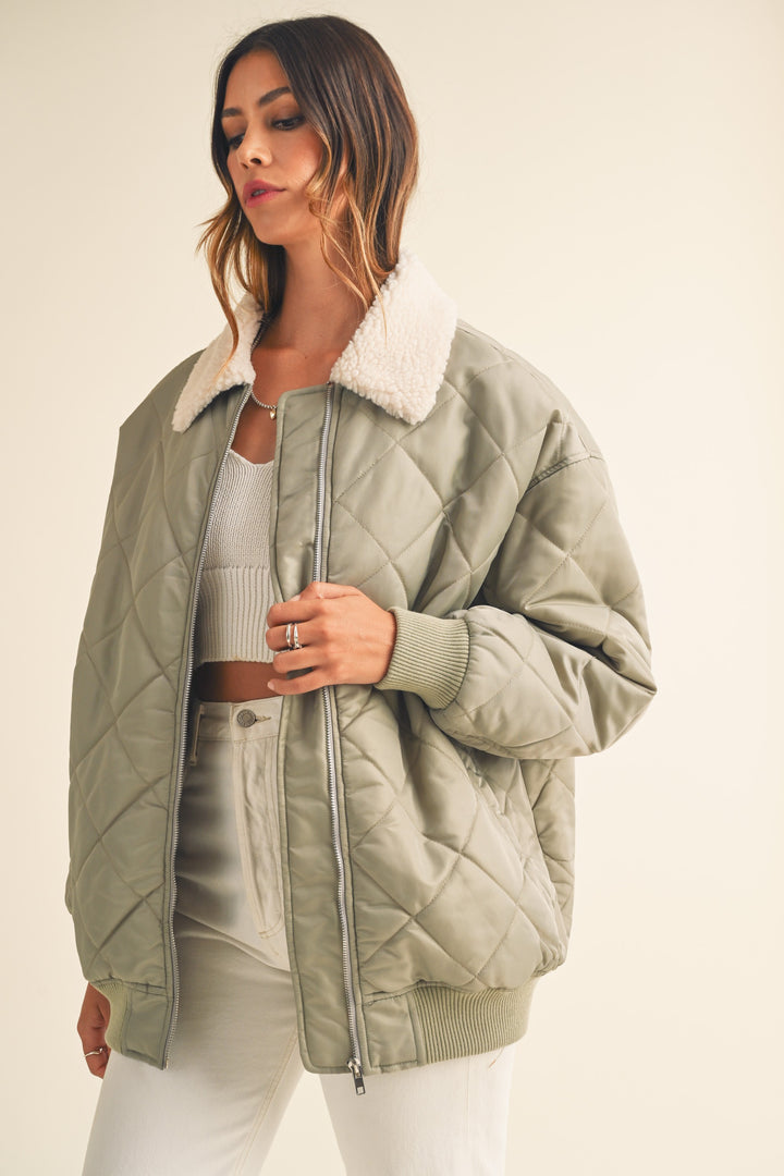 QUILTED SHERPA JACKET
