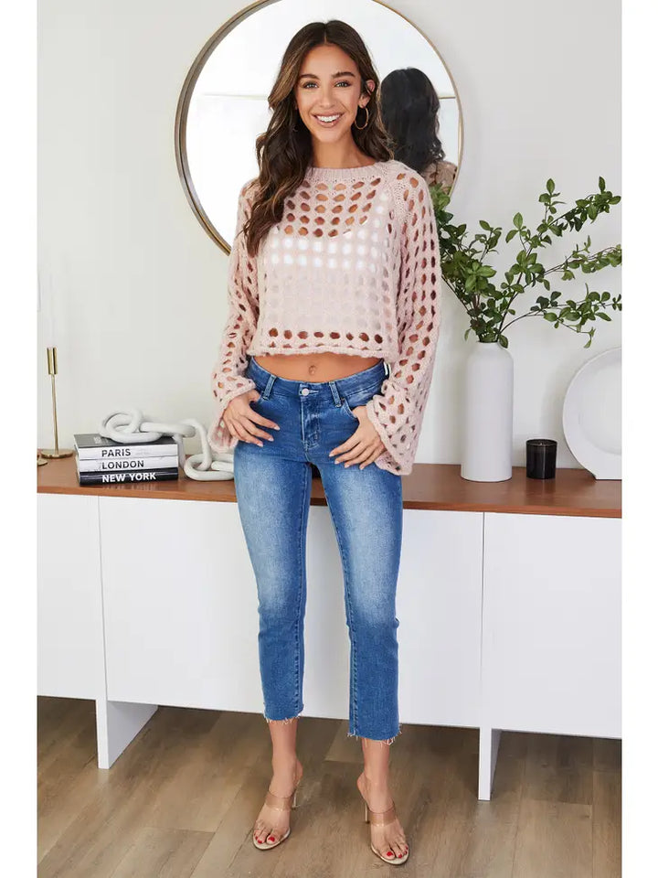 CROPPED OPEN KNIT SWEATER