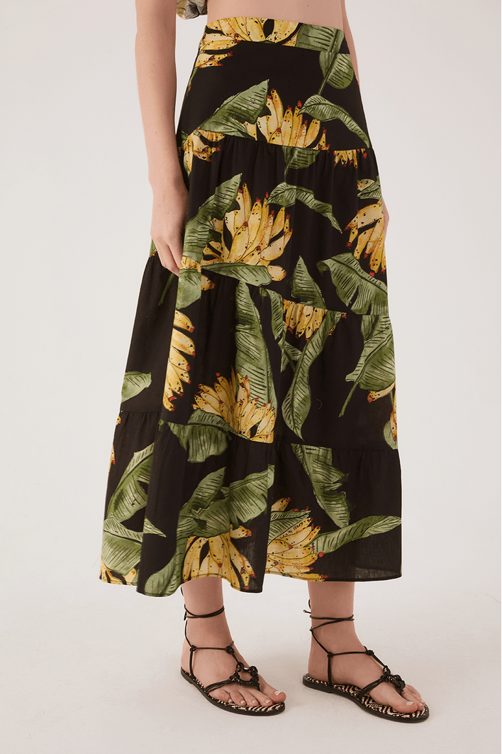 PARADISE PRINT MIDI SKIRT