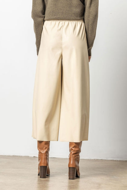 FAUX LEATHER PULL ON PANT