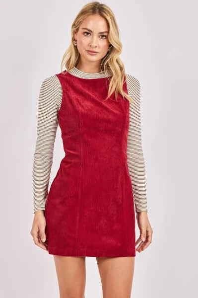 SKY BAR CORDUROY MOD DRESS