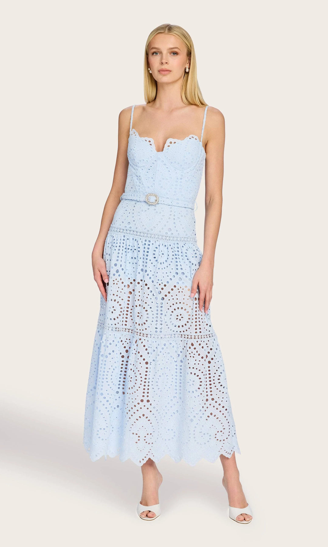 ZURIA COTTON EYELET MAXI DRESS