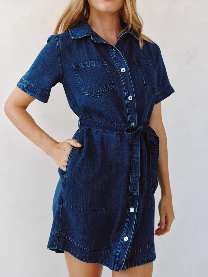 SHORT SLEEVE UTILITY SHIRT DRESS