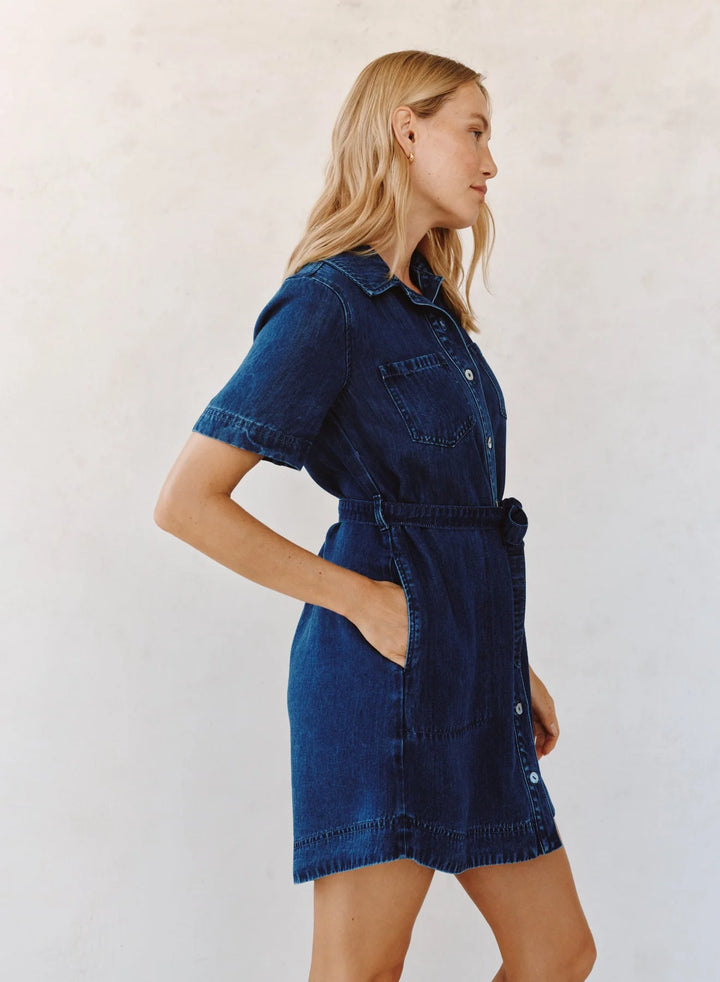 SHORT SLEEVE UTILITY SHIRT DRESS