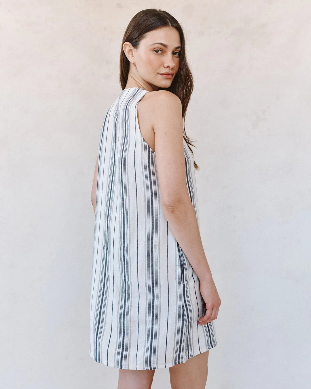 SLEEVELESS LACE UP MINI DRESS