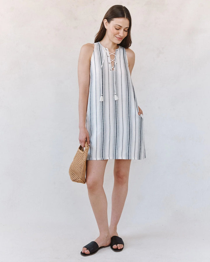 SLEEVELESS LACE UP MINI DRESS