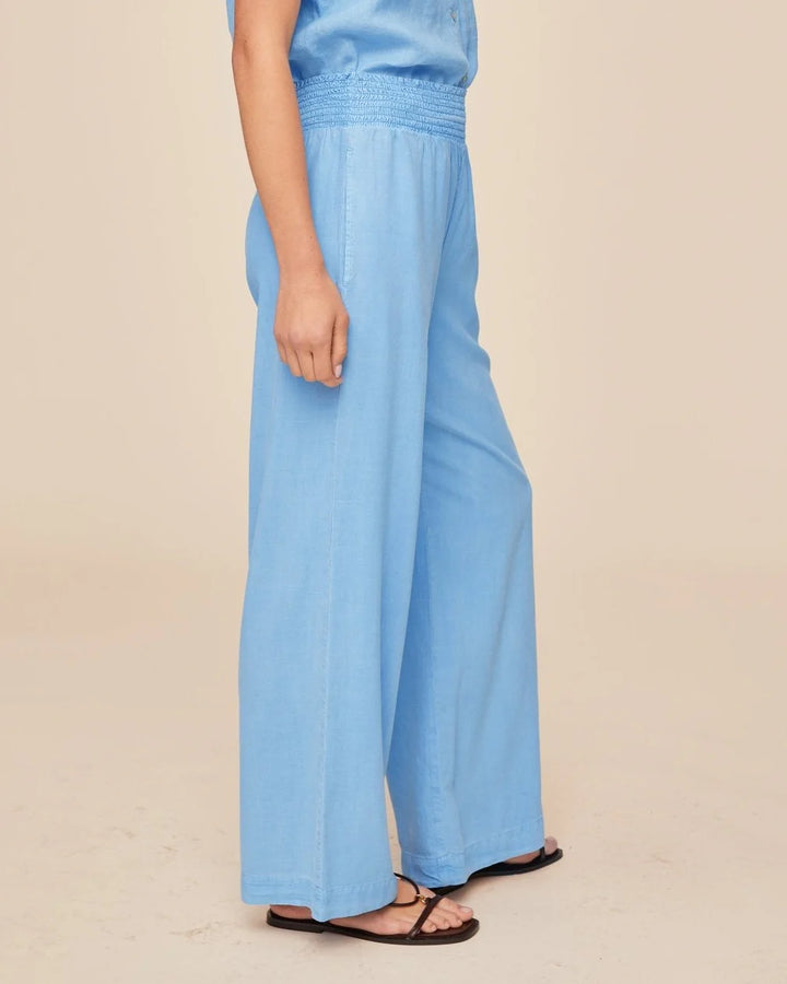 SMOCKED WAIST WIDE LEG