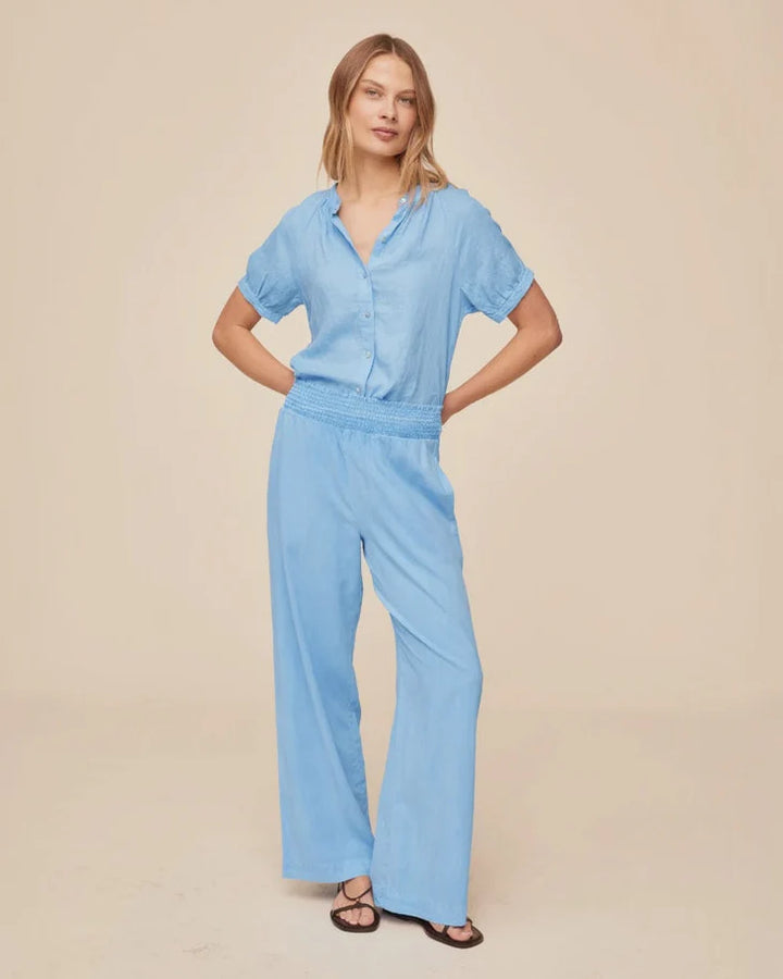 SMOCKED WAIST WIDE LEG