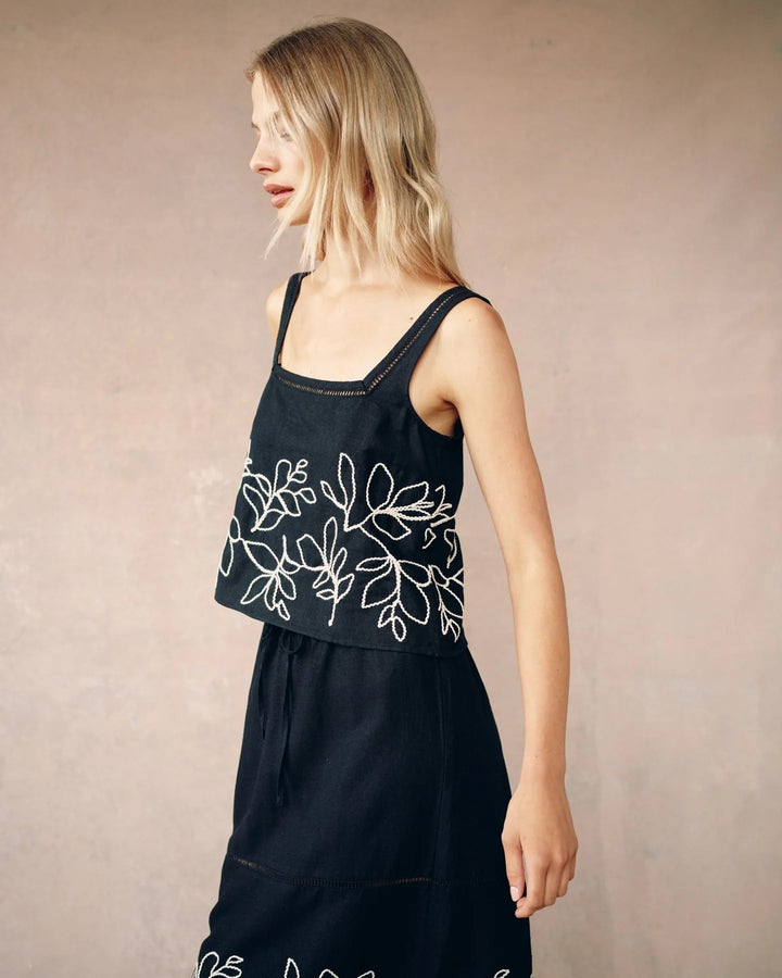 SQUARE NECK LADDER TRIM TOP