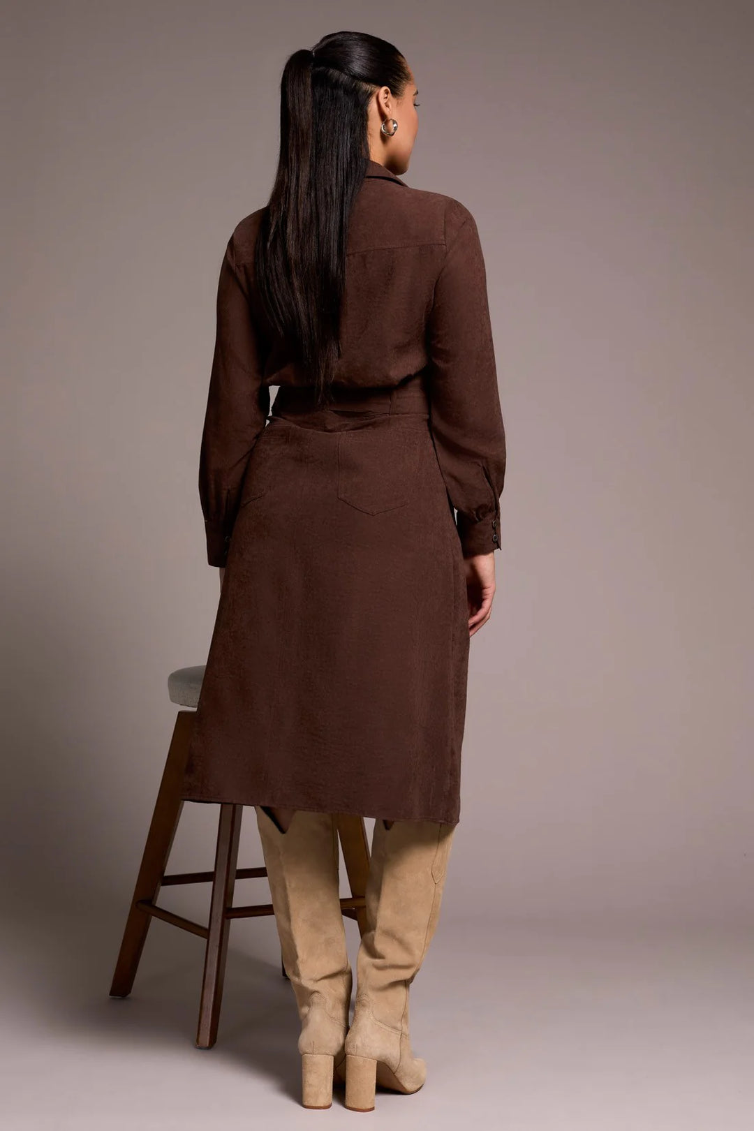 LONG SLEEVE SHIRT DRESS