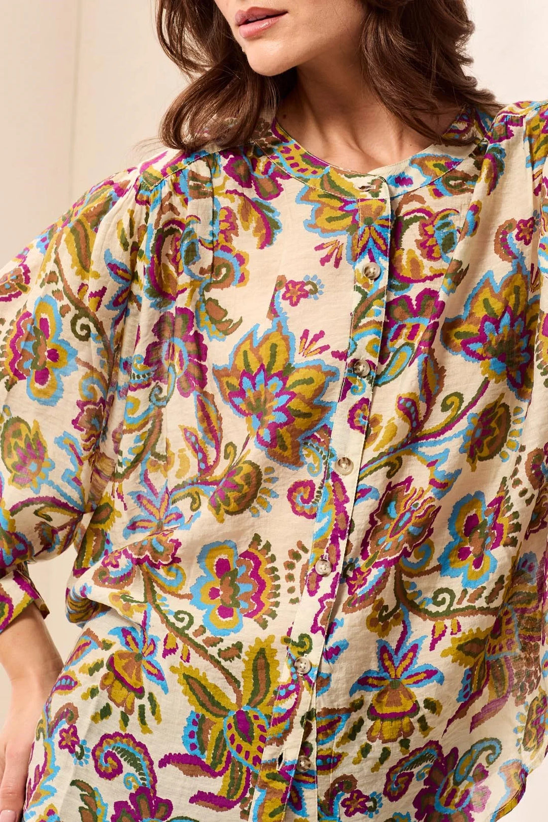 FLOWY DOLMAN SLEEVE BLOUSE