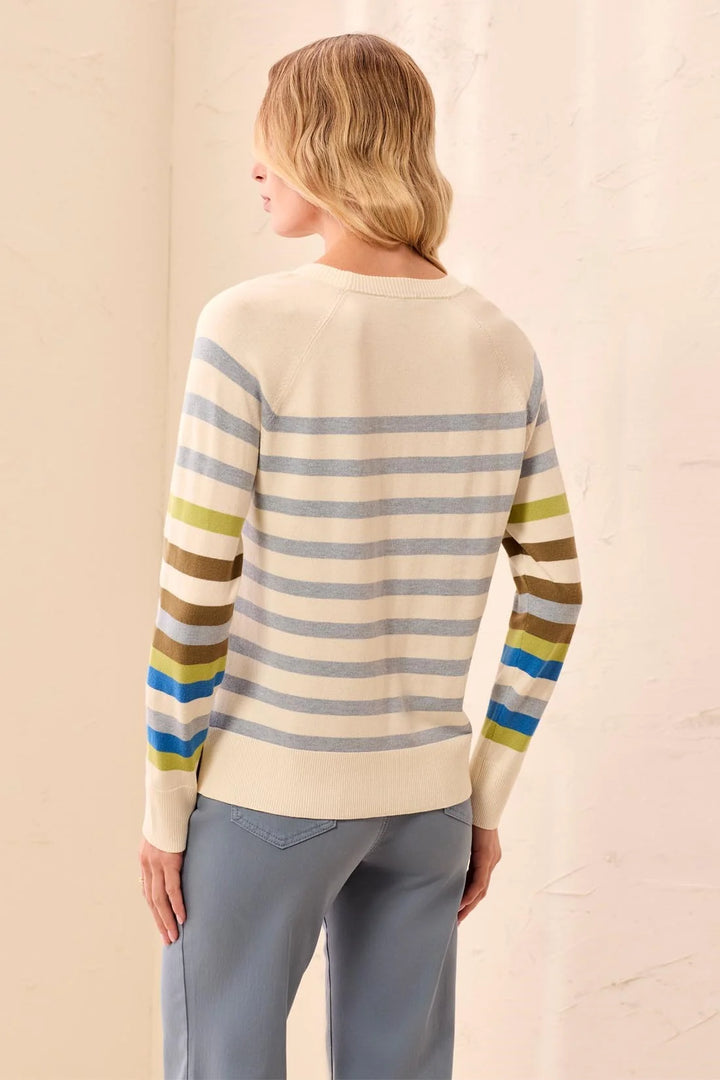 LONG SLEEVE STRIPE CREW NECK SWEATER