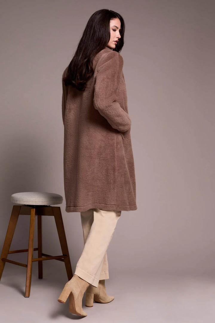 LONG SLEEVE BUTTON FRONT COAT WITH LINING