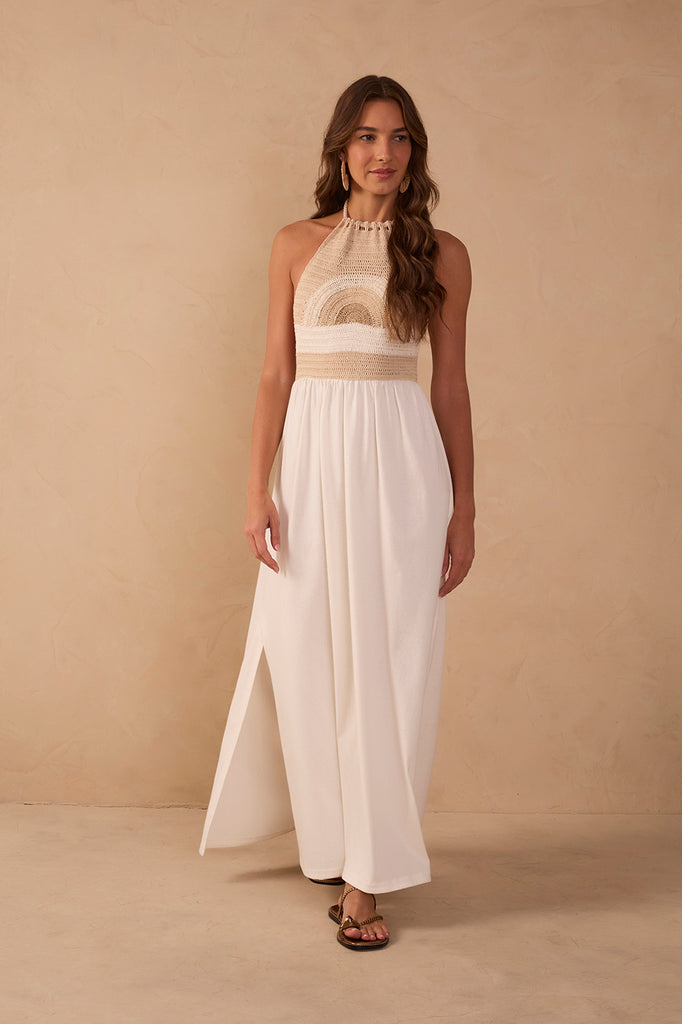 crochet top maxi dress OFF-WHITE SUNSET Gold Evening Gowns With It perfect or a 931 Color:PORTR