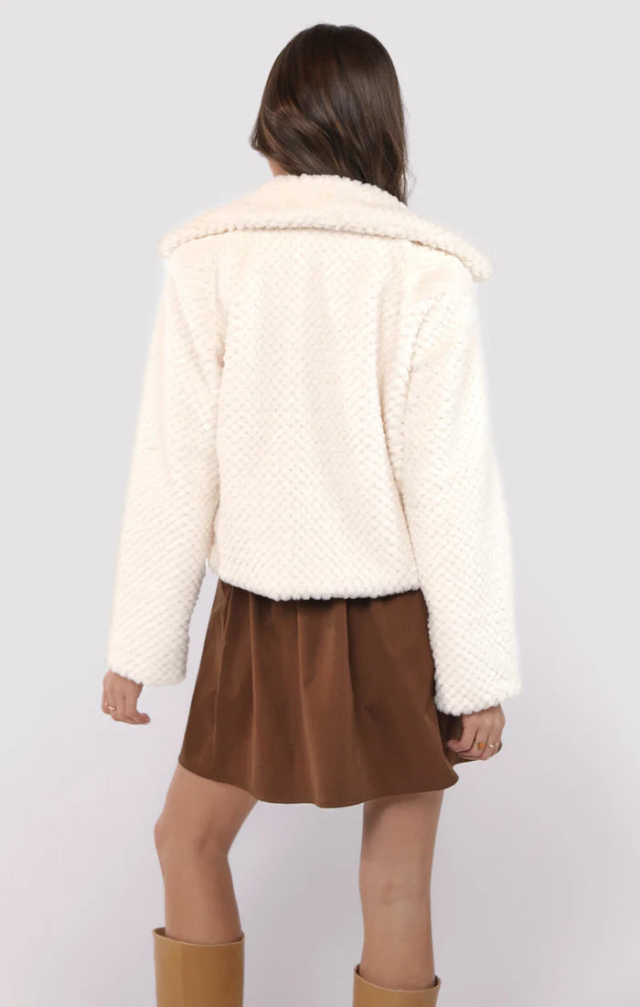 SO SO SOFT FAUX FUR WIDE LAPEL COAT