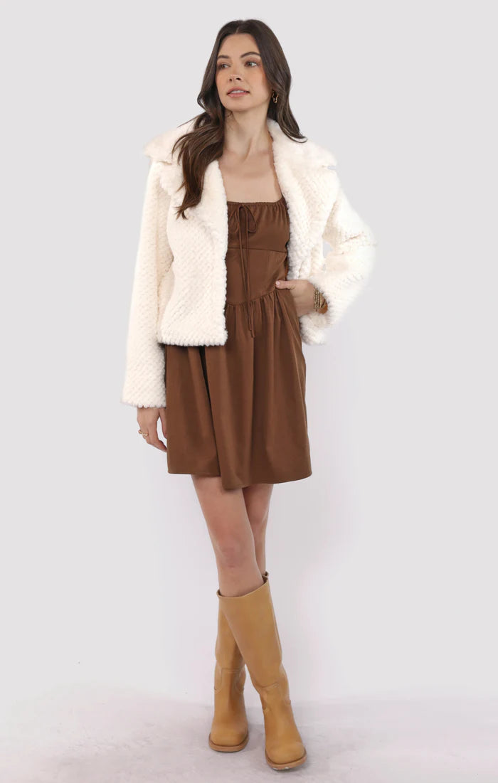 SO SO SOFT FAUX FUR WIDE LAPEL COAT