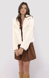 SO SO SOFT FAUX FUR WIDE LAPEL COAT