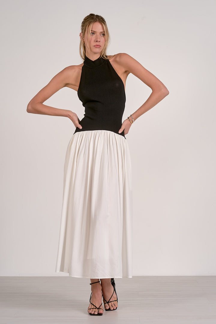 HIGH NECK MAXI SWEATER DRESS