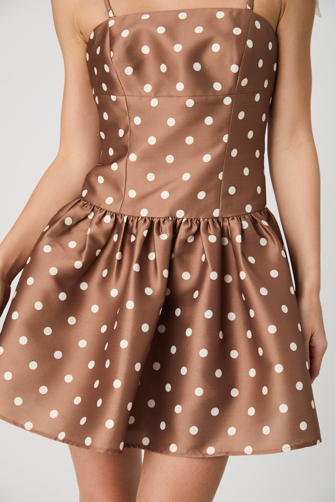 STRUCTURED TAFFETA POLK DOT DRESS
