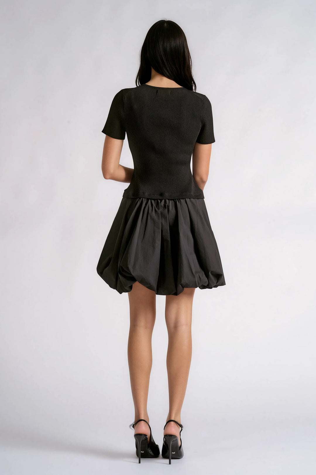SHORT SLEEVE BALLOON BOTTOM DRESS